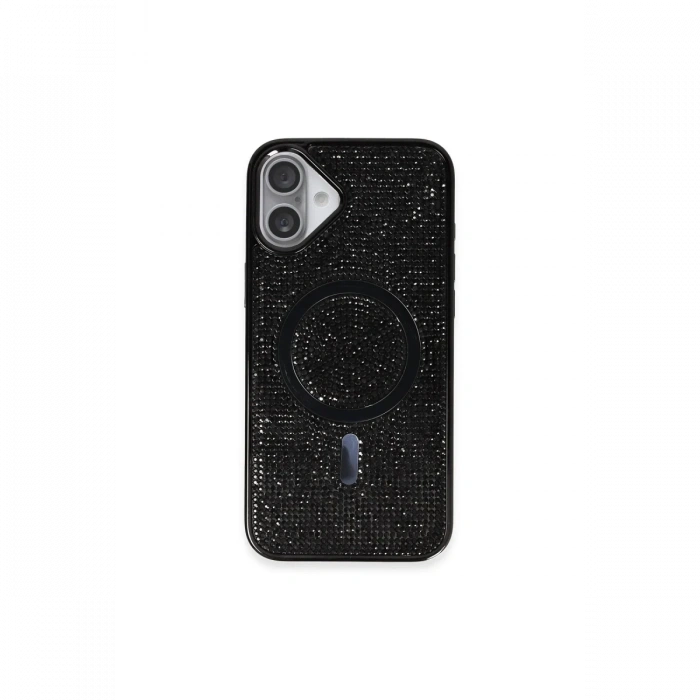 Newface iPhone 16 Plus Kılıf Diamond Magsafe Kapak - Siyah