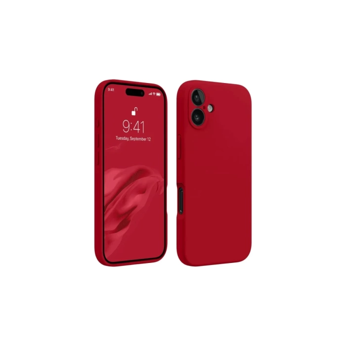 Newface iPhone 16 Plus Kılıf First Silikon - Kırmızı