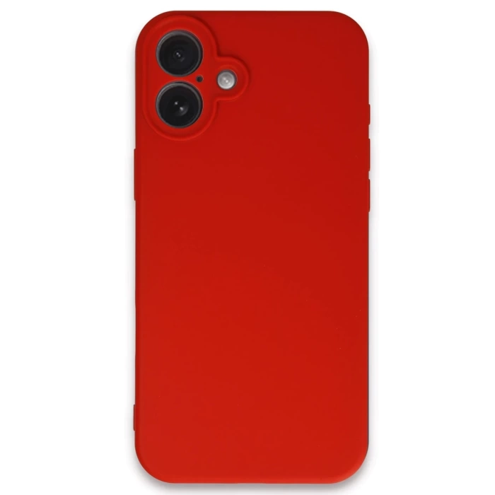 Newface iPhone 16 Plus Kılıf First Silikon - Kırmızı