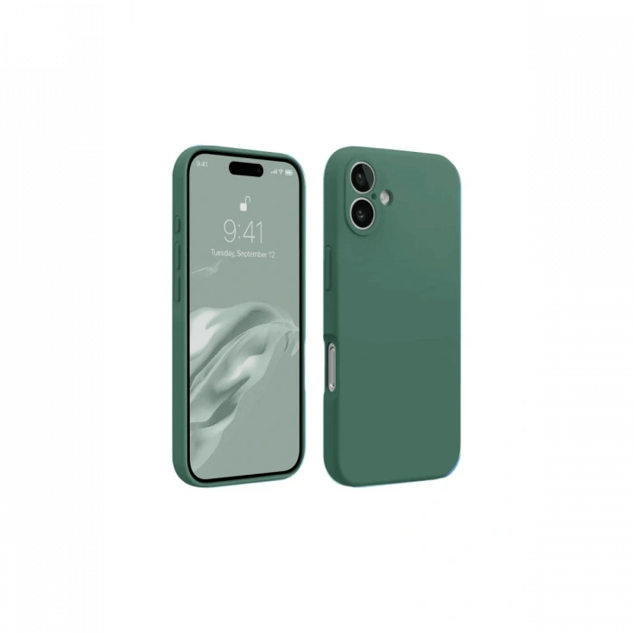 Newface iPhone 16 Plus Kılıf First Silikon - Koyu Yeşil