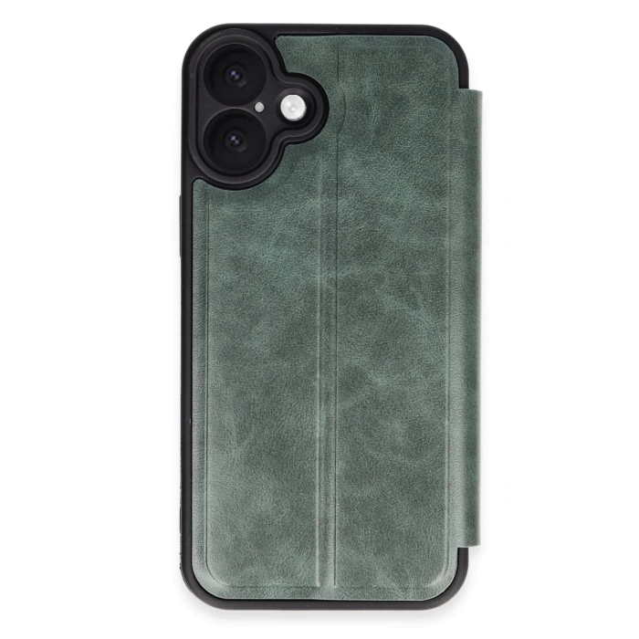Newface iPhone 16 Plus Kılıf Flip Cover - Koyu Yeşil