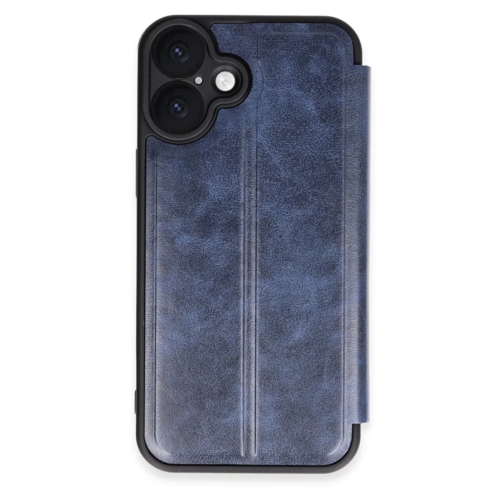 Newface iPhone 16 Plus Kılıf Flip Cover - Lacivert