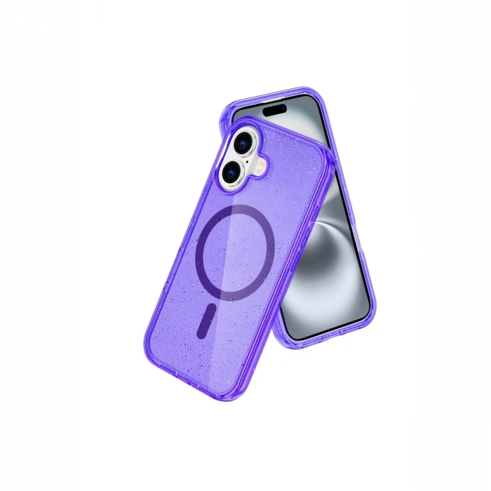 Newface iPhone 16 Plus Kılıf Glow Magsafe Kapak - Mor
