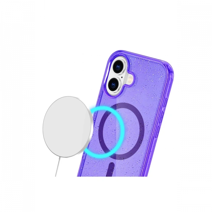 Newface iPhone 16 Plus Kılıf Glow Magsafe Kapak - Mor