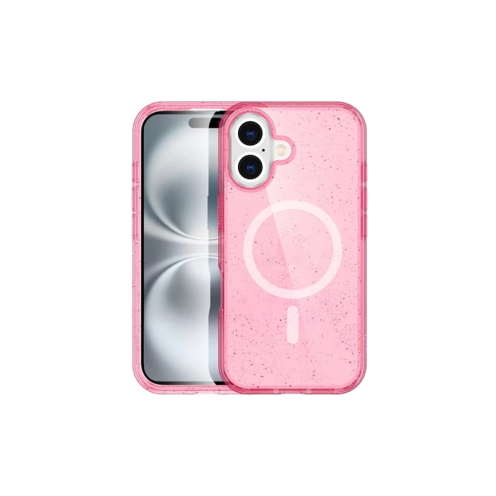 Newface iPhone 16 Plus Kılıf Glow Magsafe Kapak - Pembe