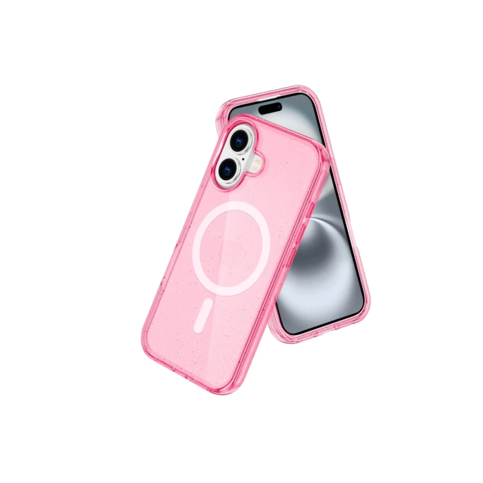Newface iPhone 16 Plus Kılıf Glow Magsafe Kapak - Pembe