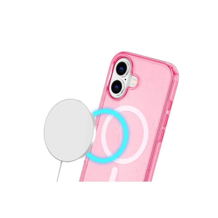 Newface iPhone 16 Plus Kılıf Glow Magsafe Kapak - Pembe