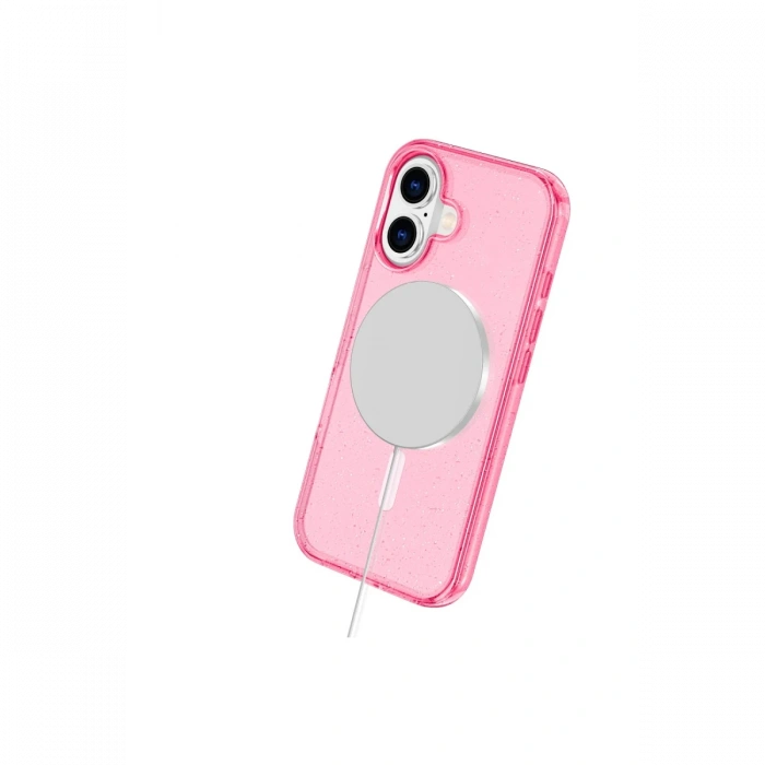 Newface iPhone 16 Plus Kılıf Glow Magsafe Kapak - Pembe