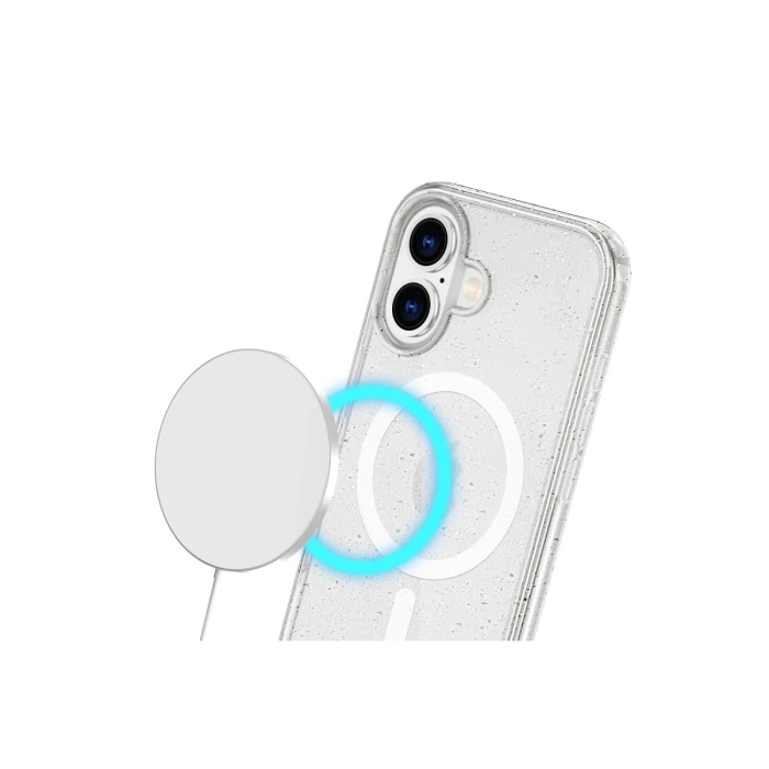 Newface iPhone 16 Plus Kılıf Glow Magsafe Kapak - Şeffaf