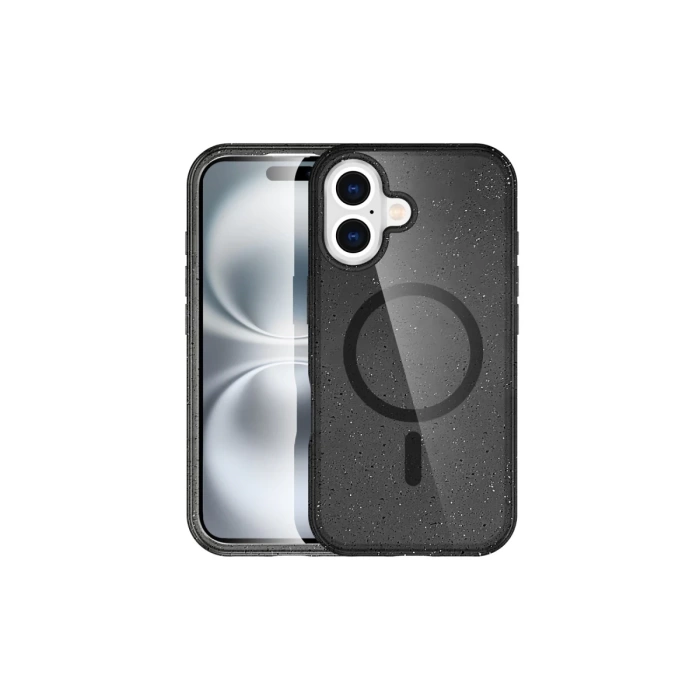 Newface iPhone 16 Plus Kılıf Glow Magsafe Kapak - Siyah