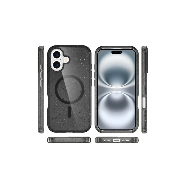 Newface iPhone 16 Plus Kılıf Glow Magsafe Kapak - Siyah