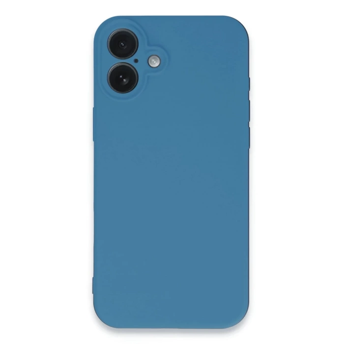 Newface iPhone 16 Plus Kılıf Nano içi Kadife Silikon - Mavi