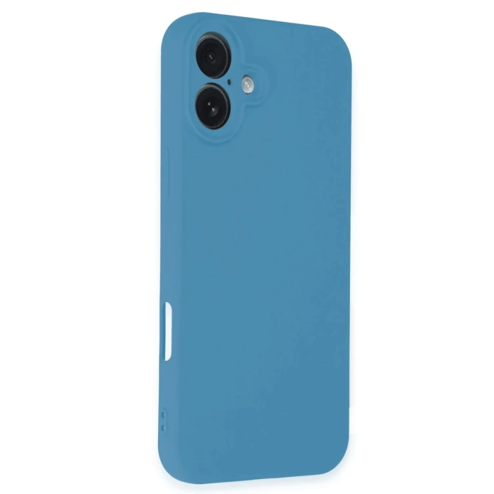 Newface iPhone 16 Plus Kılıf Nano içi Kadife Silikon - Mavi