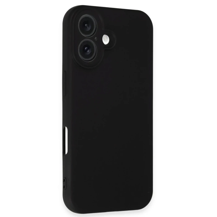 Newface iPhone 16 Plus Kılıf Nano içi Kadife Silikon - Siyah