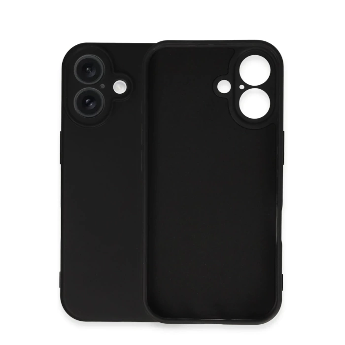 Newface iPhone 16 Plus Kılıf Nano içi Kadife Silikon - Siyah
