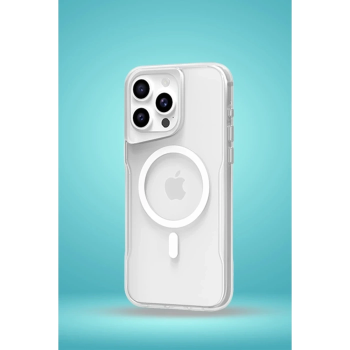 Newface iPhone 16 Plus Kılıf PC Poso Magsafe Kapak - Şeffaf