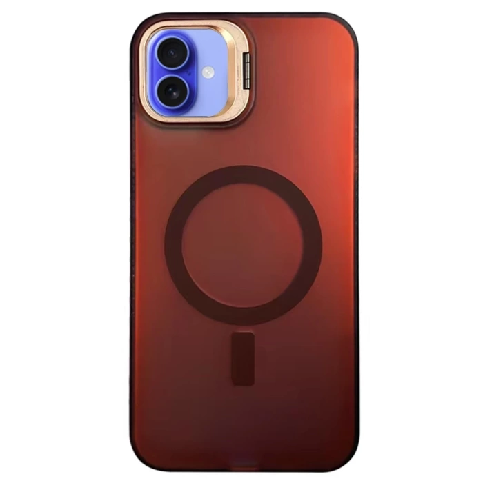 Newface iPhone 16 Plus Kılıf Primera Magsafe Standlı Kapak - Bordo