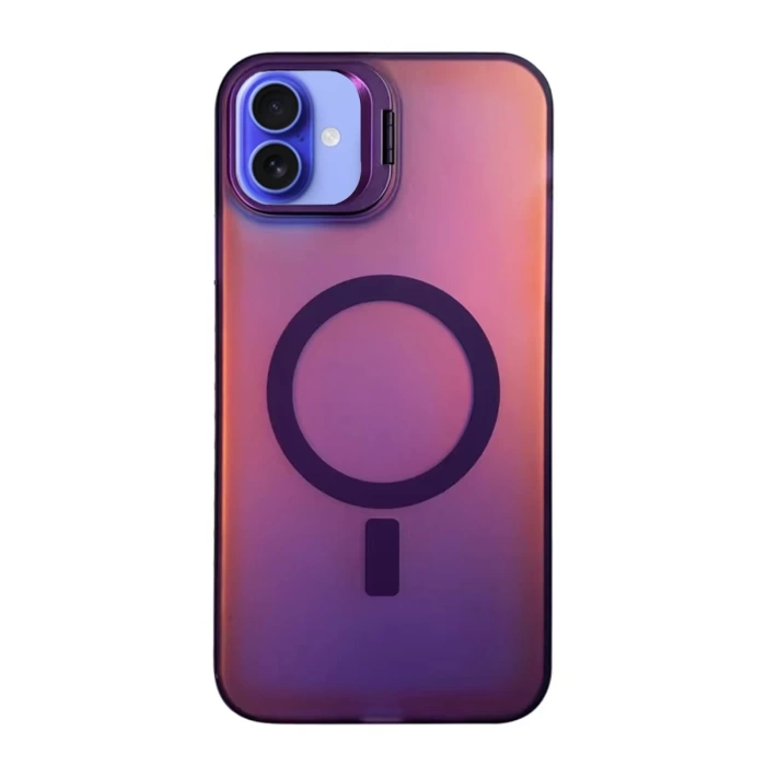 Newface iPhone 16 Plus Kılıf Primera Magsafe Standlı Kapak - Derin Mor