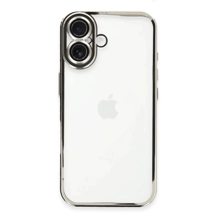 Newface iPhone 16 Plus Kılıf Razer Lensli Silikon - Gümüş