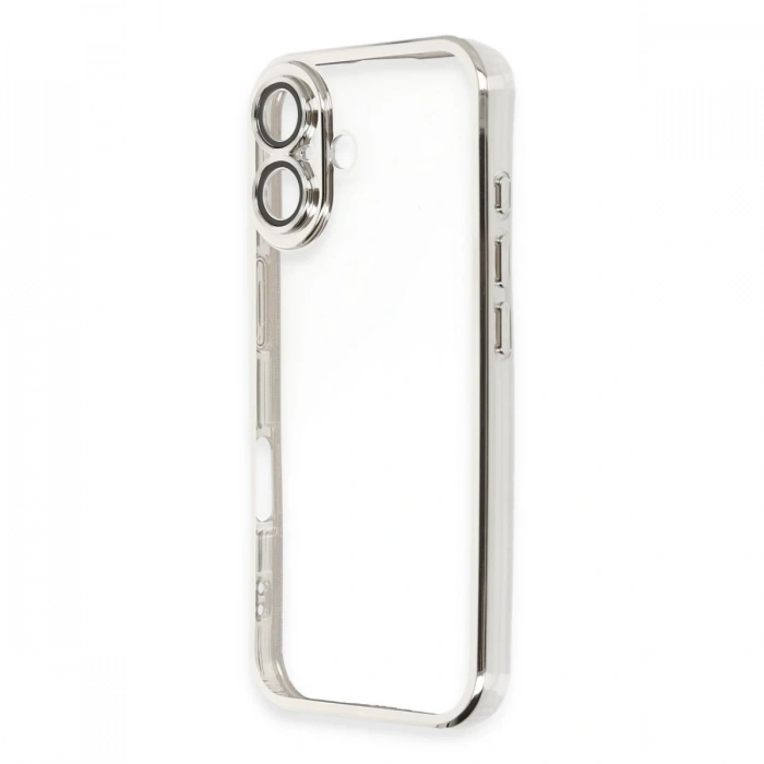 Newface iPhone 16 Plus Kılıf Razer Lensli Silikon - Gümüş