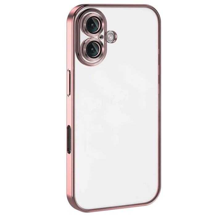 Newface iPhone 16 Plus Kılıf Razer Lensli Silikon - Pembe