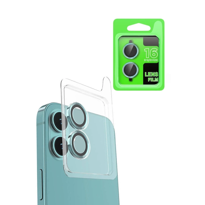 Newface iPhone 16 Plus Raze Metal Kamera Lens - Turkuaz