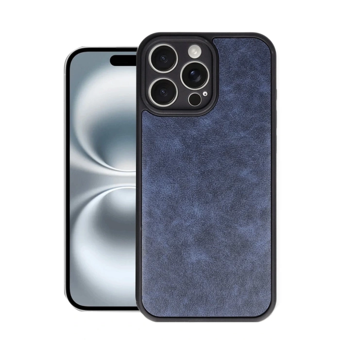 Newface iPhone 16 Pro Kılıf Aras Deri Kapak - Lacivert