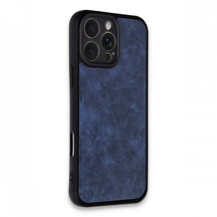 Newface iPhone 16 Pro Kılıf Aras Deri Kapak - Lacivert