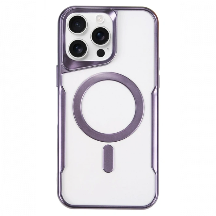 Newface iPhone 16 Pro Kılıf Boyi Magsafe Silikon Kapak - Derin Mor