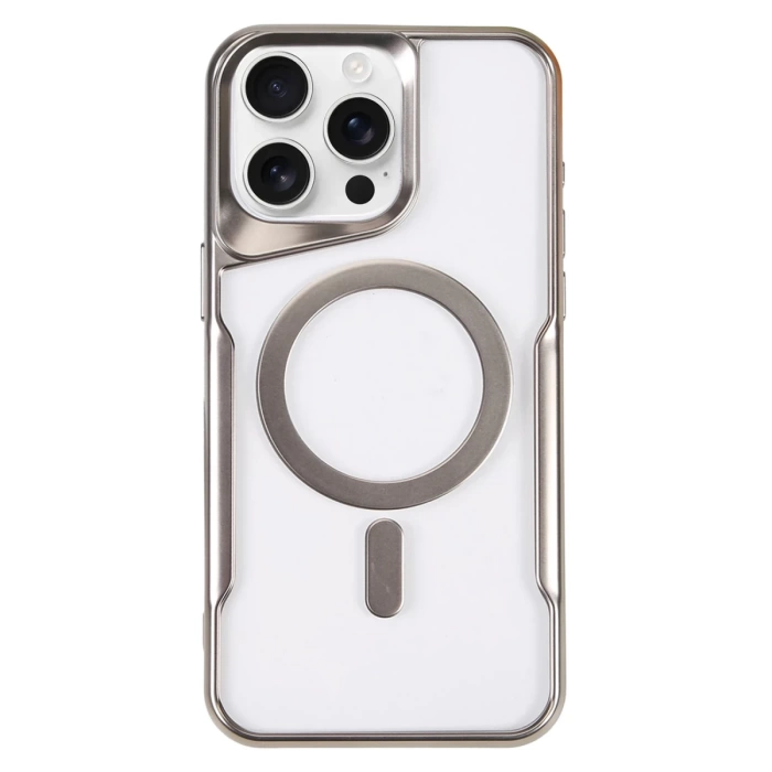 Newface iPhone 16 Pro Kılıf Boyi Magsafe Silikon Kapak - Gümüş