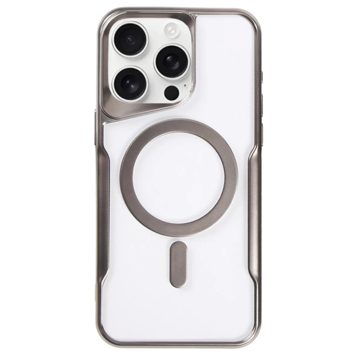 Newface iPhone 16 Pro Kılıf Boyi Magsafe Silikon Kapak - Titan Gri