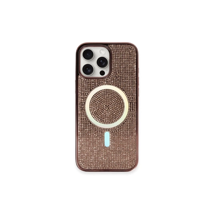Newface iPhone 16 Pro Kılıf Diamond Magsafe Kapak - Pembe