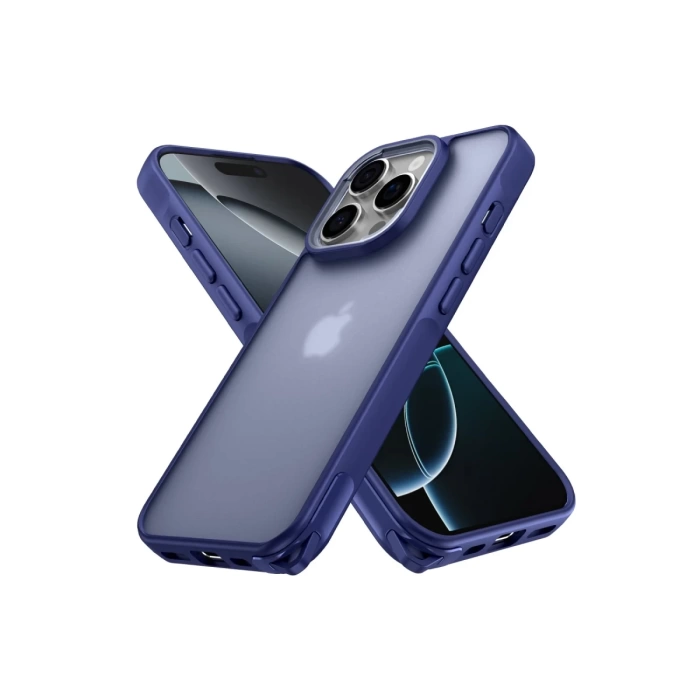Newface iPhone 16 Pro Kılıf Elegant Kapak - Lacivert