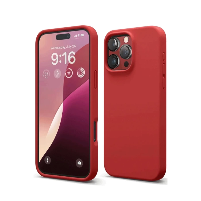 Newface iPhone 16 Pro Kılıf First Silikon - Kırmızı