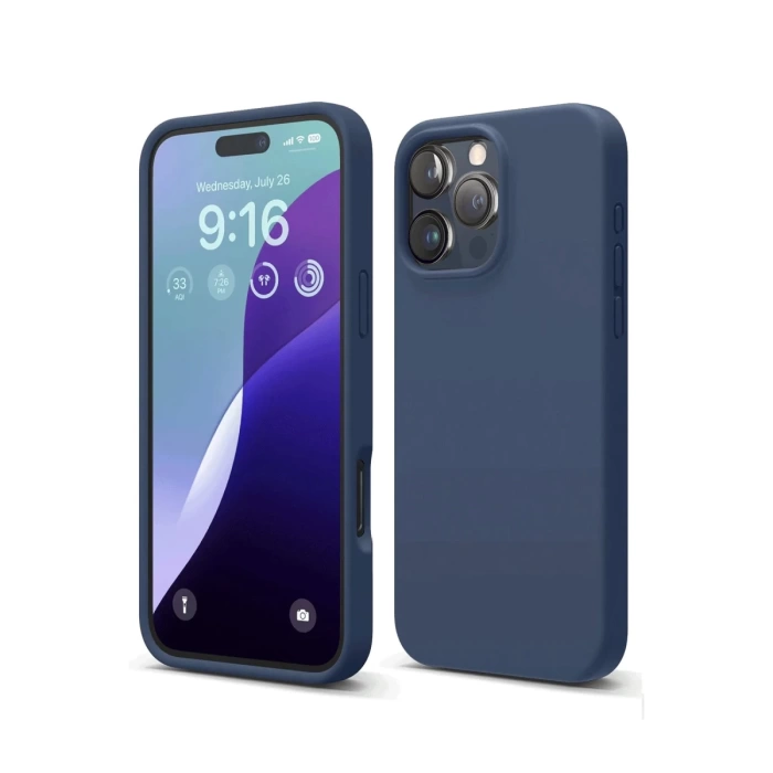 Newface iPhone 16 Pro Kılıf First Silikon - Lacivert