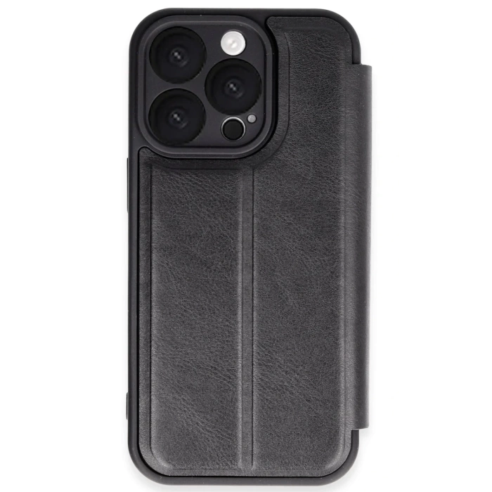 Newface iPhone 16 Pro Kılıf Flip Cover - Siyah