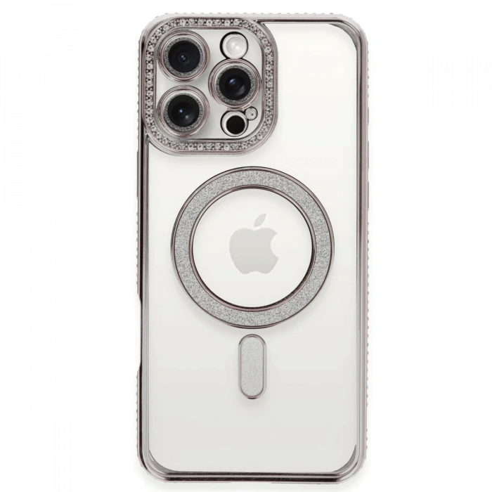 Newface iPhone 16 Pro Kılıf Joke Simli Magneticsafe Kılıf - Pembe