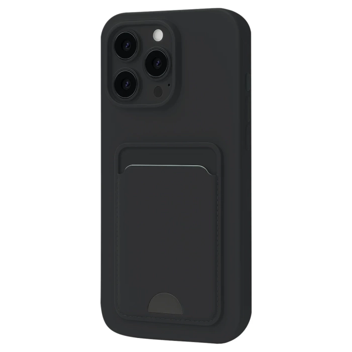 Newface iPhone 16 Pro Kılıf Kelvin Kartvizitli Silikon - Siyah