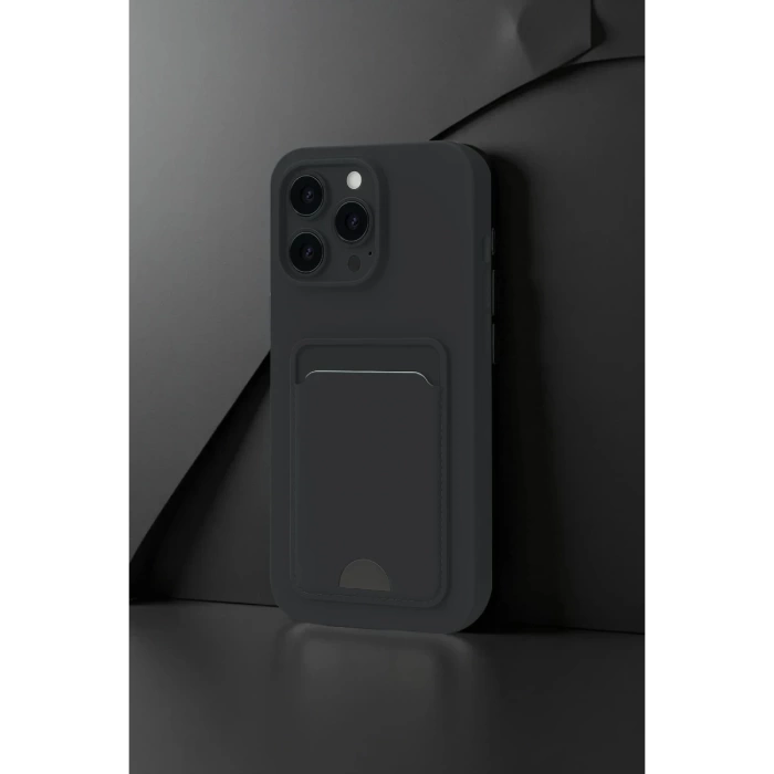 Newface iPhone 16 Pro Kılıf Kelvin Kartvizitli Silikon - Siyah