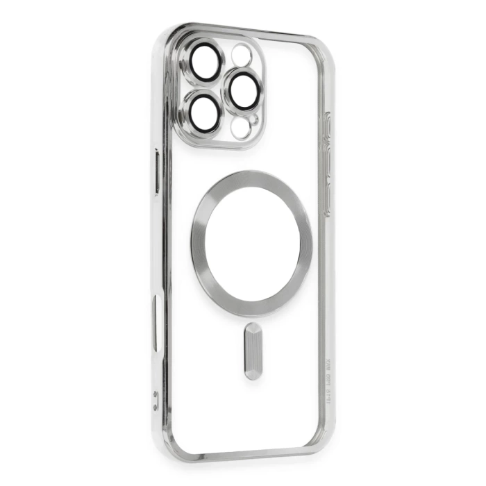 Newface iPhone 16 Pro Kılıf Kross Magneticsafe Kapak - Gümüş