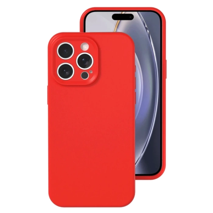 Newface iPhone 16 Pro Kılıf Nano içi Kadife Silikon - Kırmızı