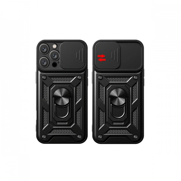 Newface iPhone 16 Pro Kılıf Pars Lens Yüzüklü Silikon - Yeşil