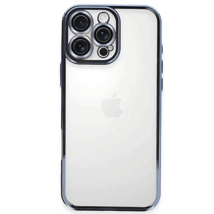 Newface iPhone 16 Pro Kılıf Razer Lensli Silikon - Açık Mavi