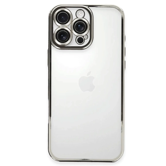 Newface iPhone 16 Pro Kılıf Razer Lensli Silikon - Gümüş