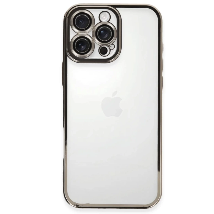Newface iPhone 16 Pro Kılıf Razer Lensli Silikon - Titanyum Gri