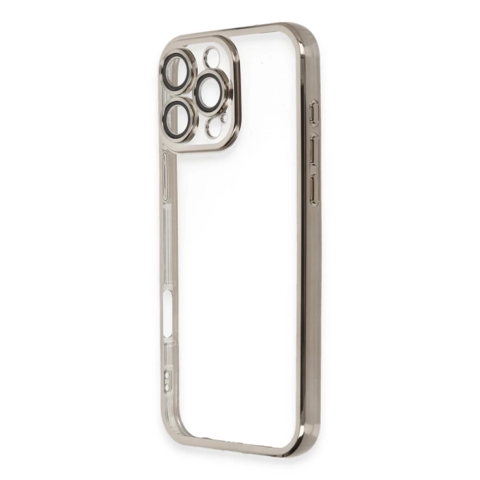 Newface iPhone 16 Pro Kılıf Razer Lensli Silikon - Titanyum Gri