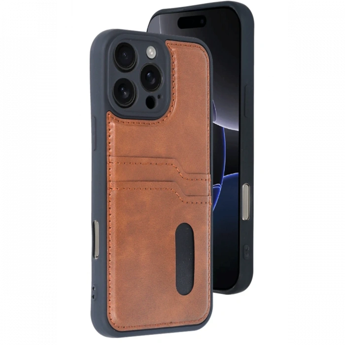 iPhone 16 Pro Kılıf Sara Kartvizitli Deri Kılıf