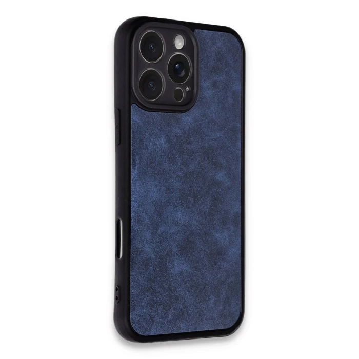 Newface iPhone 16 Pro Max Kılıf Aras Deri Kapak - Lacivert
