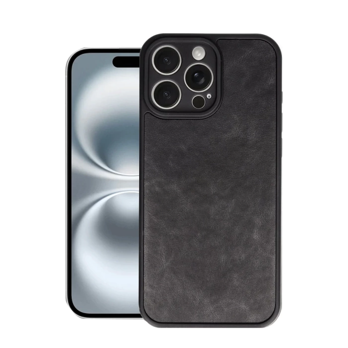 Newface iPhone 16 Pro Max Kılıf Aras Deri Kapak - Siyah