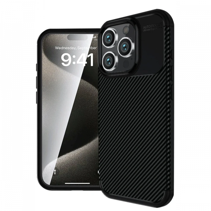 iPhone 16 Pro Max Kılıf Auto Focus Karbon Kapak